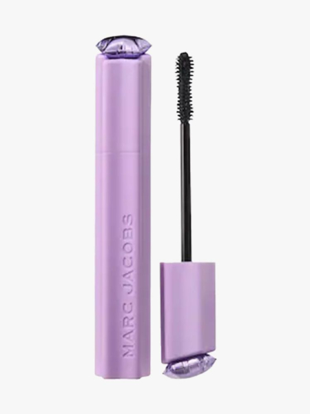 Lavender tube of Marc Jacobs Beauty  Flashes Mascara on light gray background