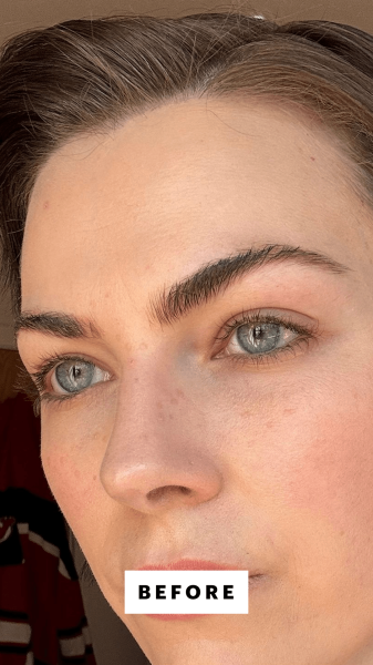 Dall'Asen before applying the Half Magic Magic Flik Liquid Eyeliner