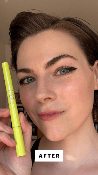 Dall'Asen after applying the Half Magic Magic Flik Liquid Eyeliner